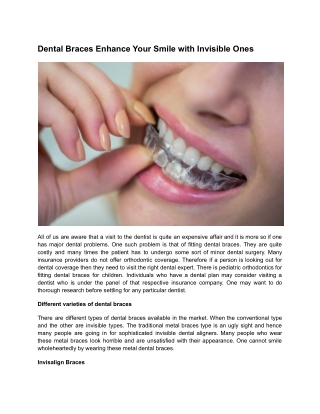 Dental braces enhance your smile with invisible ones.docx