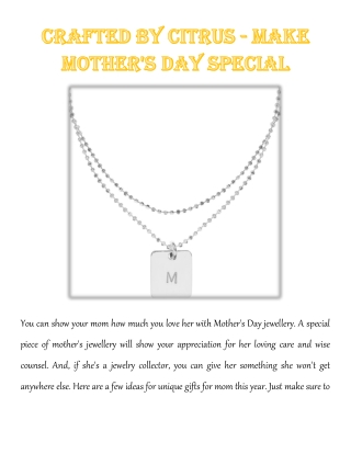 Crafted By Citrus - Make Mother's Day Special