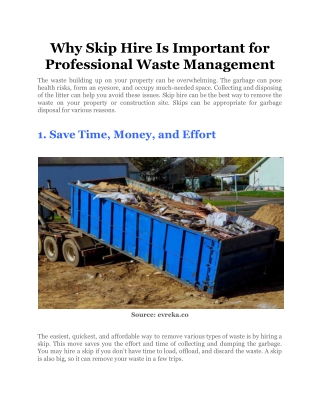 Why Skip Hire Is Important for Professional Waste Management