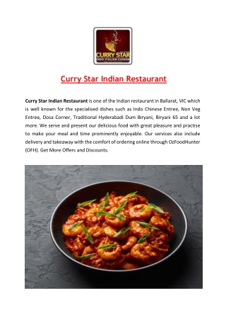 15% off - Curry Star Indian Restaurant Ballarat, VIC