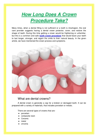 PPT - How Long Does A Crown Procedure Take PowerPoint Presentation