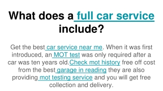 What does a full car service include_