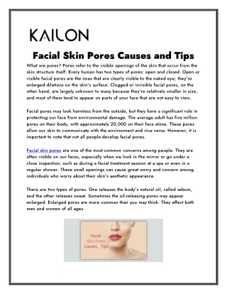 Facial Skin Pores Causes and Tips