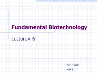 Fundamental Biotechnology