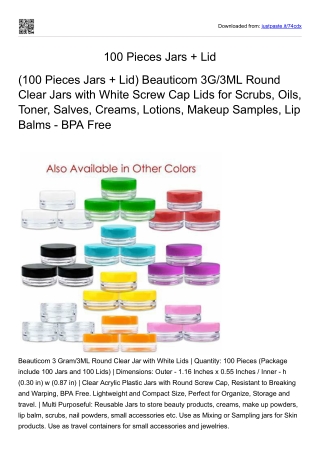 Round Clear Jars