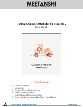 Magento 2 Custom Shipping Attributes