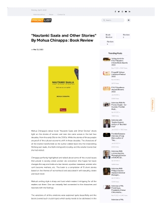 "Nautanki Saala and Other Stories" By Mohua Chinappa : Book Review