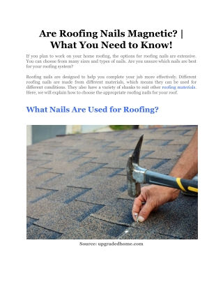 Are Roofing Nails Magnetic_ _ What You Need to Know!
