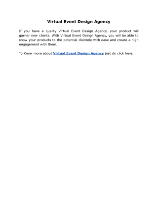 Virtual Event Design Agency