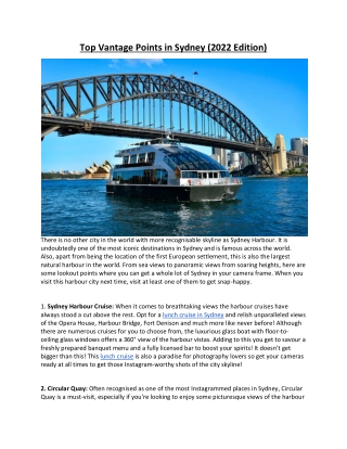 Top Vantage Points in Sydney-converted