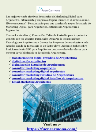 consultor marketing digital Estudios de Arquitectura