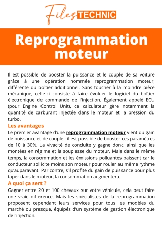 Reprogrammation moteur - Files Technic