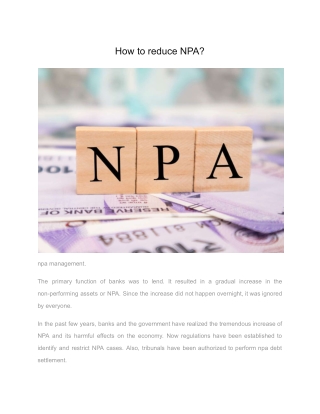 NPA Management