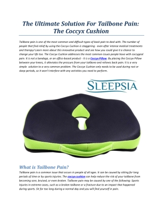 The Ultimate Solution For Tailbone Pain  The Coccyx Cushion