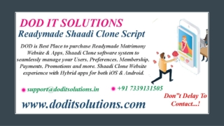 Best Readymade Shaadi Clone System - DOD IT SOLUTIONS