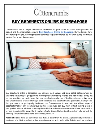 Buy Bedsheets Online in Singapore