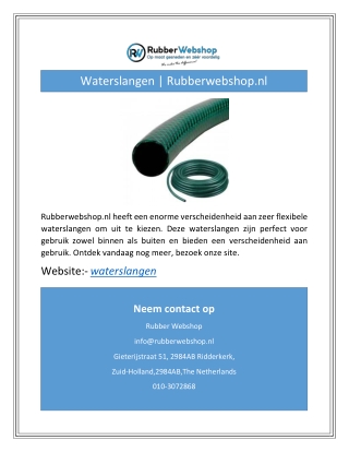 Waterslangen | Rubberwebshop.nl