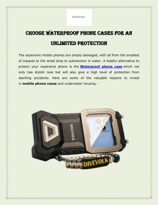 Choose Waterproof Phone Cases for an Unlimited Protection