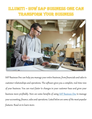 Illumiti - How SAP Business One Can Transform Your Business