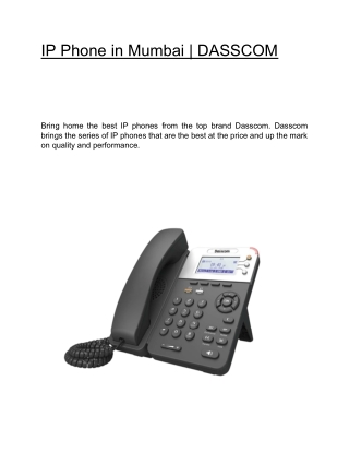 IP Phone in Mumbai  | DASSCOM