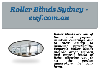 Roller Blinds Sydney - ewf.com.au