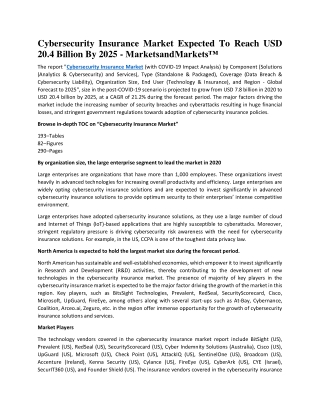 Cybersecurity Insurance Market Expected To Reach USD 20.4 Billion By 2025