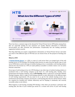 What are the different types of VPS