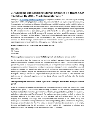 3D Mapping and Modeling Market Expected To Reach USD 7.6 Billion By 2025