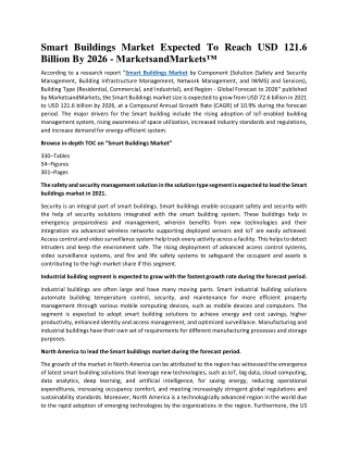 Smart Buildings Market Expected To Reach USD 121.6 Billion By 2026