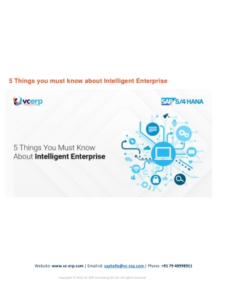 5 Things you must know about Intelligent Enterprise