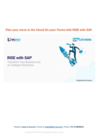 Plan your move to the Cloud On-your-Terms with RISE with SAP