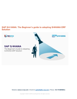 SAP S/4 HANA: The Beginner’s guide to adopting S/4HANA ERP Solution