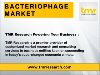 Which Factor Is Boosting The Business Prospects In The Bacteriophage Market ?