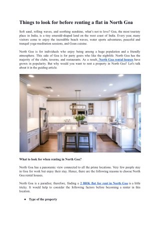 Things to look for before renting a flat in North Goa.docx