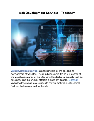 Web Development Services | Tecdatum