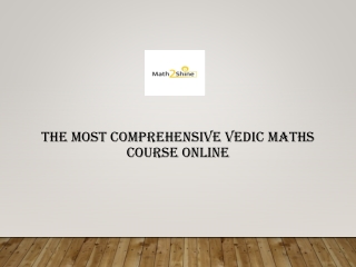 The Most Comprehensive Vedic Maths Course Online