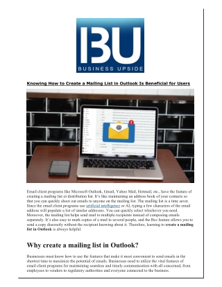 Knowing How to Create a Mailing List in Outlook Is Beneficial for Users