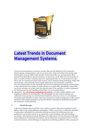 Latest Trends in Document Management Systems
