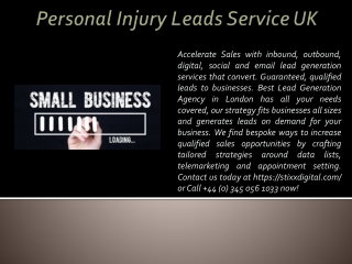 Personal Injury Leads Service UK