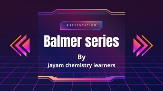 The Balmer series of hydrogen spectrum