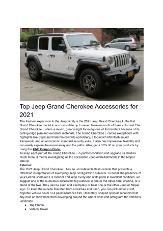 Top Jeep Grand Cherokee Accessories for 2021