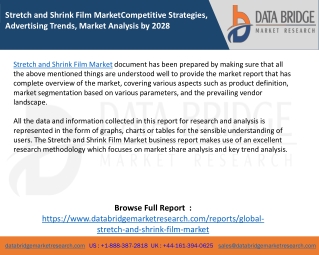 Stretch and Shrink Film Market Competitive Strategies, Advertising Trends, Marke
