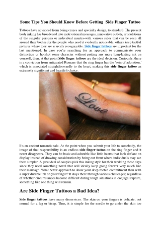 Do Side finger tattoos fade?