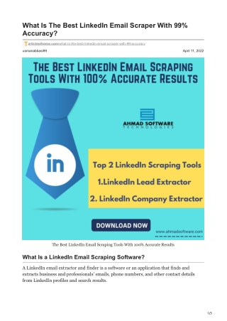 What Is The Best LinkedIn Email Scraper With 99 Accuracy