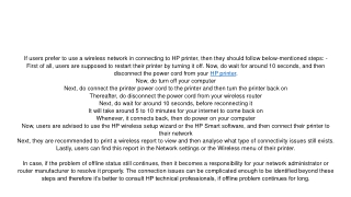hp printer offline offline