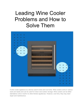 Leading Wine Cooler Problems and How to Solve Them (1)