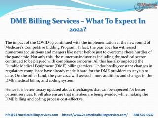 DME Billing Services  What To Expect In 2022