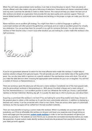 The personalized name necklace Case Study You'll Never Forget
