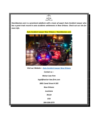 Auto Accident Lawyer New Orleans  Haroldweiser.com