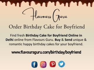 Order Birthday Cake for Boyfriend Online in Delhi NCR - Flavours Guru